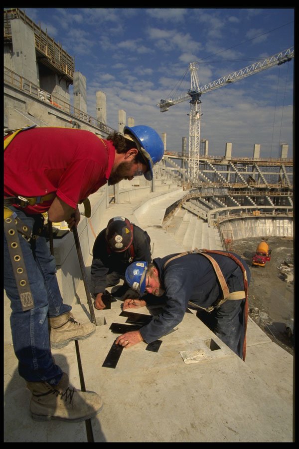 560042 Workers Inspect Concrete A4 Photo Print