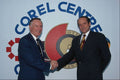 560077 Rod Bryden And Mike Cowpland Congratulate Their Partnership A4 Photo Print