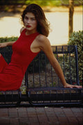 561013 Elana In A Red Dress A4 Photo Print