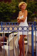 561020 Woman Wearing Short White Dress A4 Photo Print