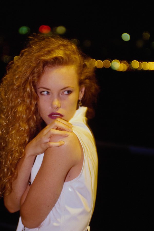 561028 Christin In White At Night A4 Photo Print