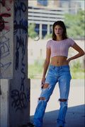 561036 Elana Wearing Ripped Jeans A4 Photo Print
