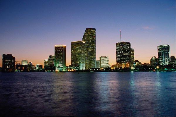 562009 Night Skyline A4 Photo Print