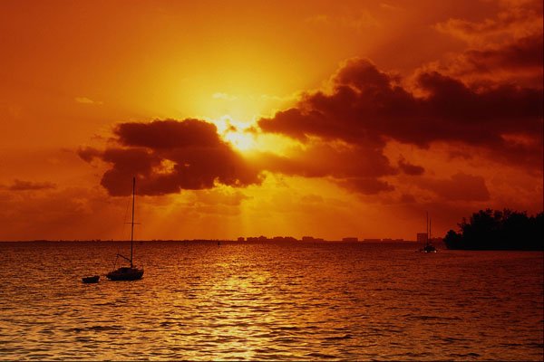 562011 Sunrise Over Biscayne Bay A4 Photo Print