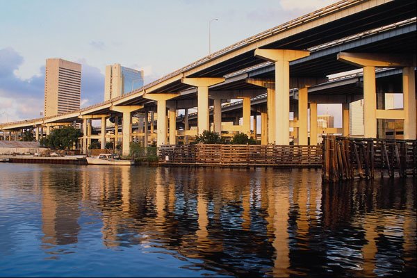 562012 Perfect Blend Of Highways And Canals, Downtown Miami A4 Photo Print