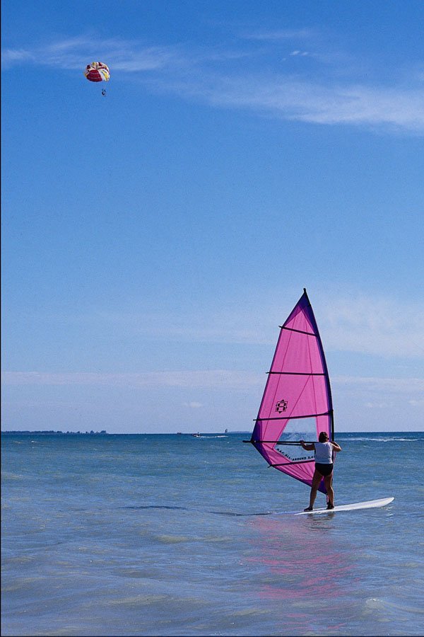562058 Parasailing And Windsurfing A4 Photo Print