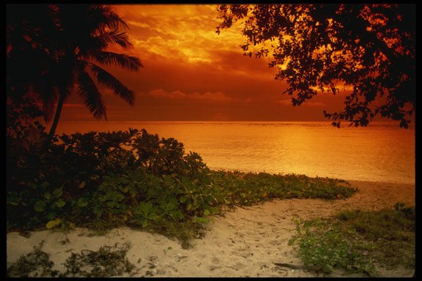 567065 Sunset, Tararua, Fiji A4 Photo Print