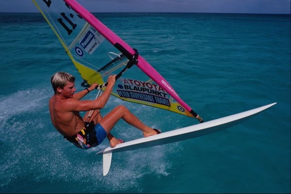 568012 Jump On Flat Water, Aruba, Bjorn Dunkerbeck A4 Photo Print