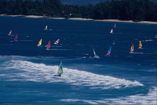 568030 Helicopter View Of Kanaha Beach Park, Maui And Its Waves A4 Photo Print
