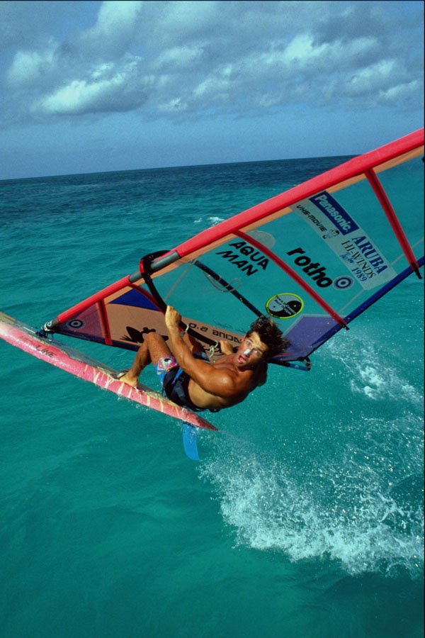 568063 High Jump On Flat Water In Aruba For Jean Luc Vasse A4 Photo Print