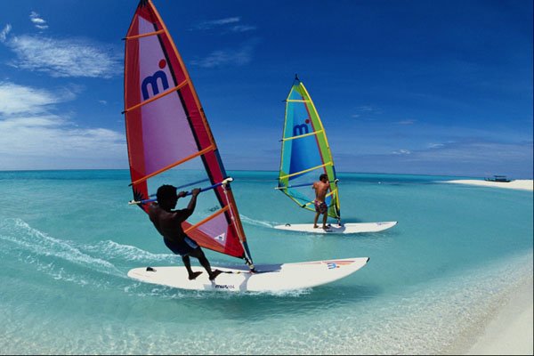 568066 Windsurfing In The Maldives Islands A4 Photo Print