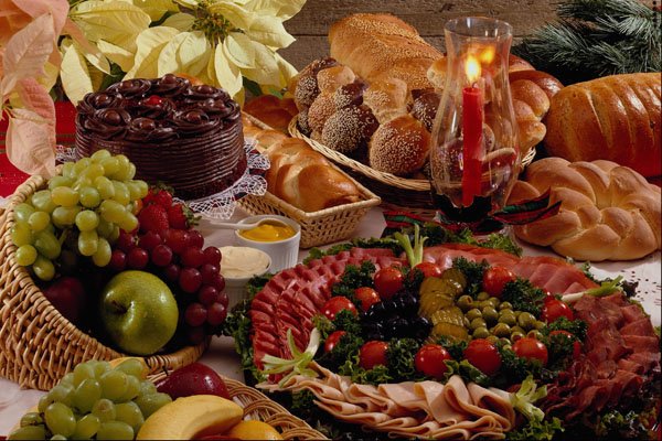 569063 Party Tray, Breads And Fruit A4 Photo Print