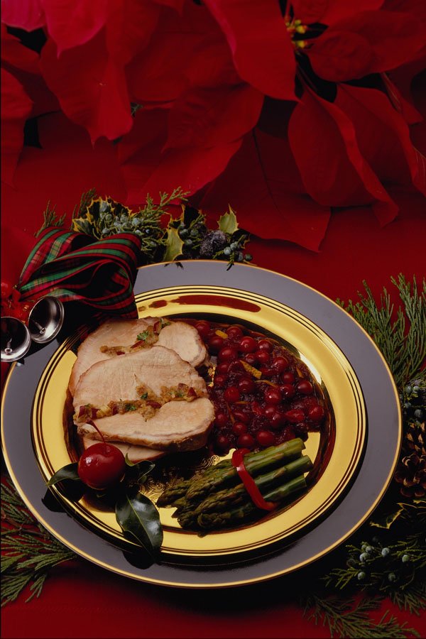 569064 Pork Slices, Cranberries And Asparagus A4 Photo Print