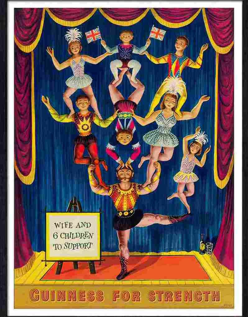 57 guinness for strength acrobat family Advert A4 Photo Print
