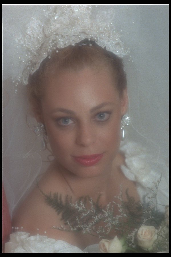 570001 Close up Of Bride With Flowers A4 Photo Print