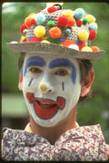 570003 Clown With Pom pom Hat A4 Photo Print