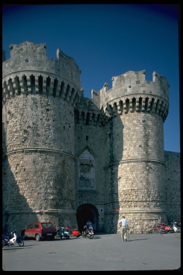 571002 Marine Gate, Rhodes, Greece A4 Photo Print