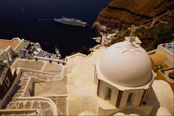 571005 Fira, Santorini, Greece A4 Photo Print