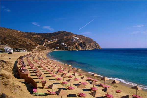 571019 Elia Beach, Mykonos, Greece A4 Photo Print