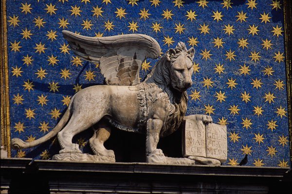 571057 The Lion On The Torre Del Orologio, Venice, Italy A4 Photo Print