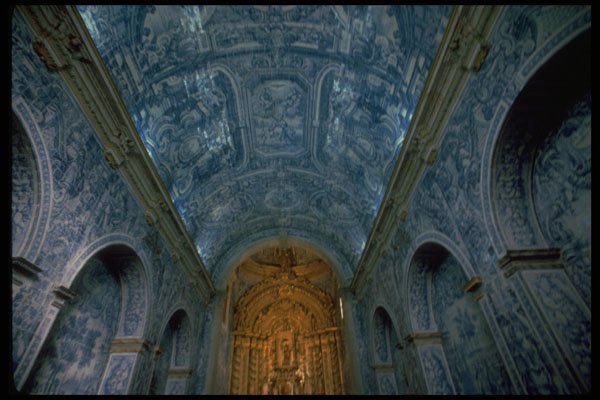 571094 Tiled Interior Of Church, Portugal A4 Photo Print