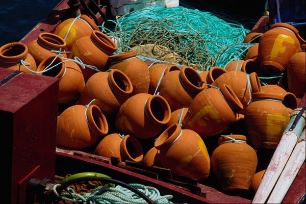 571096 Clay Pots Used As Fishing Net Floats, Portugal A4 Photo Print