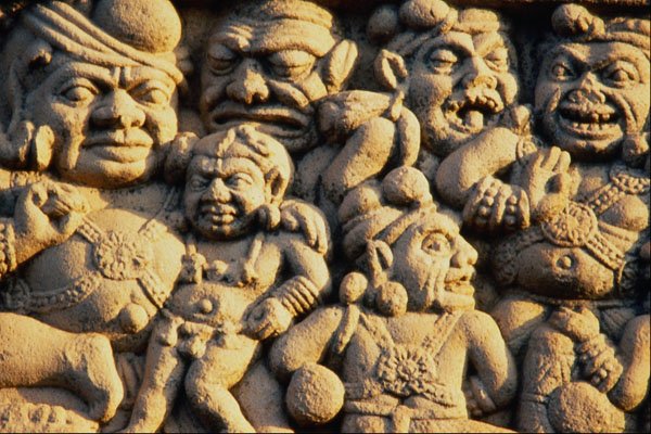 572008 Buddhist Monument At Sanchi, Demon Attacking Buddha, India A4 Photo Print