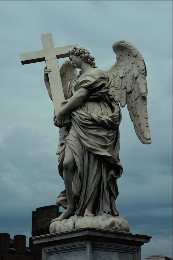572084 Statue Of Angel, Ponte Sant'Angelo, Rome, Italy A4 Photo Print