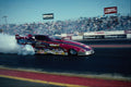 573025 A Funny Car Screams Down The Track In A Cloud Of Smoke A4 Photo Print