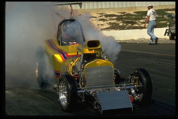 573076 A Vintage Altered Gets Out Of Shape During Its Burnout A4 Photo Print