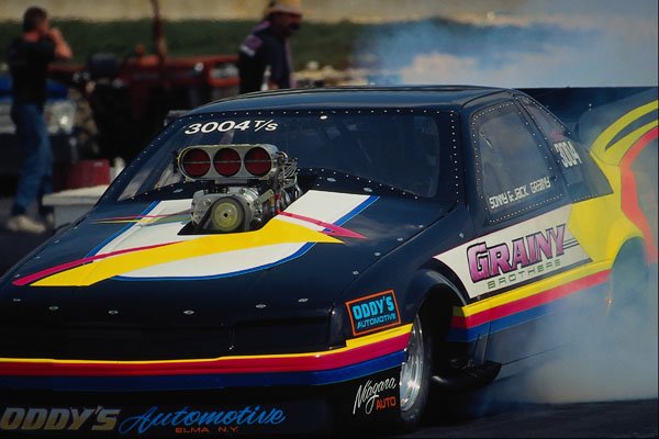 573090 Tire Smoke Engulfs The Grainy Brothers Pro Mod Racer A4 Photo Print
