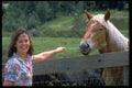 574025 Girl And Horse, Kananaskis, Alberta, Canada A4 Photo Print