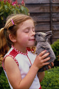 574095 Young Girl And Rabbit A4 Photo Print