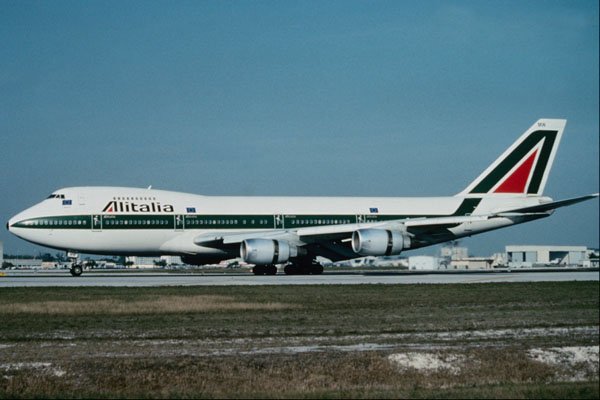 576014 Alitalia B747 243B SCD, Miami, U.S.A. A4 Photo Print