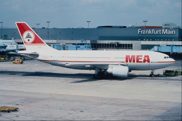 576015 MEA A310 203, Frankfurt, West Germany A4 Photo Print