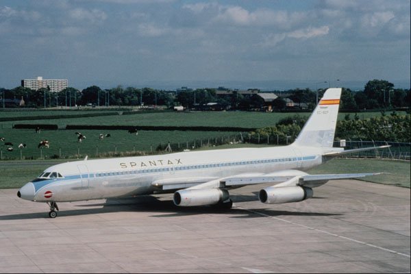 576021 Spantax Convair 990, Manchester, U.K. A4 Photo Print