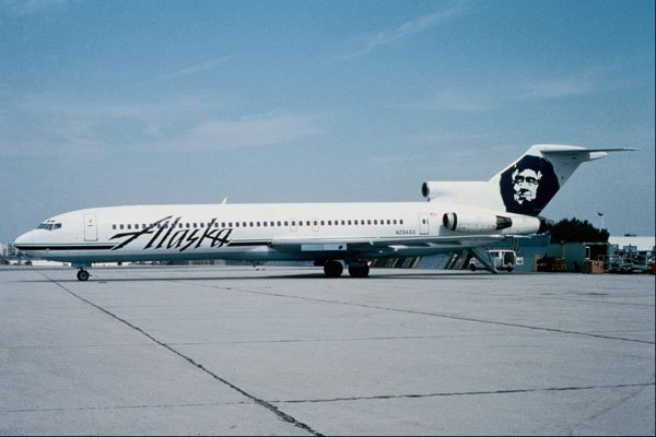 576062 Alaska B727 290, Los Angeles, U.S.A. A4 Photo Print
