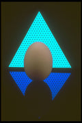577000 Freestanding Egg Against Geometric Background A4 Photo Print