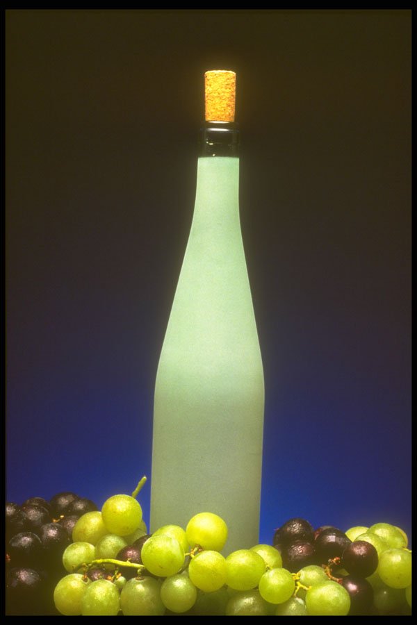 577002 Generic Wine Bottle With Red And White Grapes A4 Photo Print