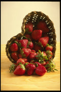 577052 Heart shaped Basket Of Strawberries A4 Photo Print