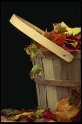 577060 Basket Of Leaves A4 Photo Print