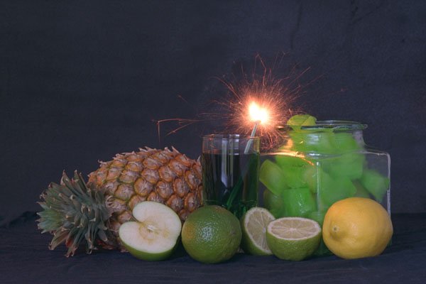 577069 Fruit With Sparkler A4 Photo Print