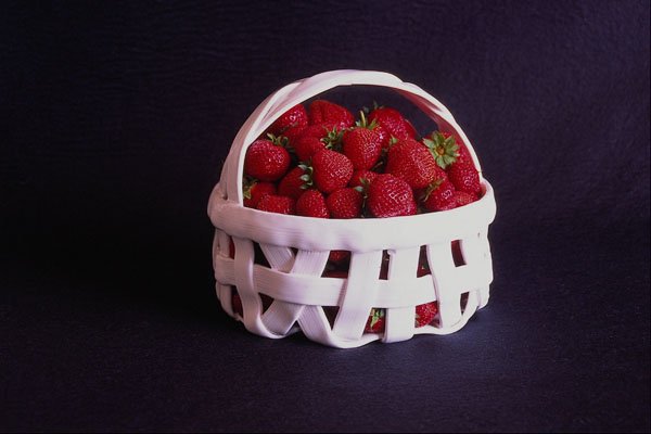 577077 Strawberries In A White Basket A4 Photo Print