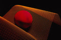 577081 Orange Grid With Red Ball A4 Photo Print