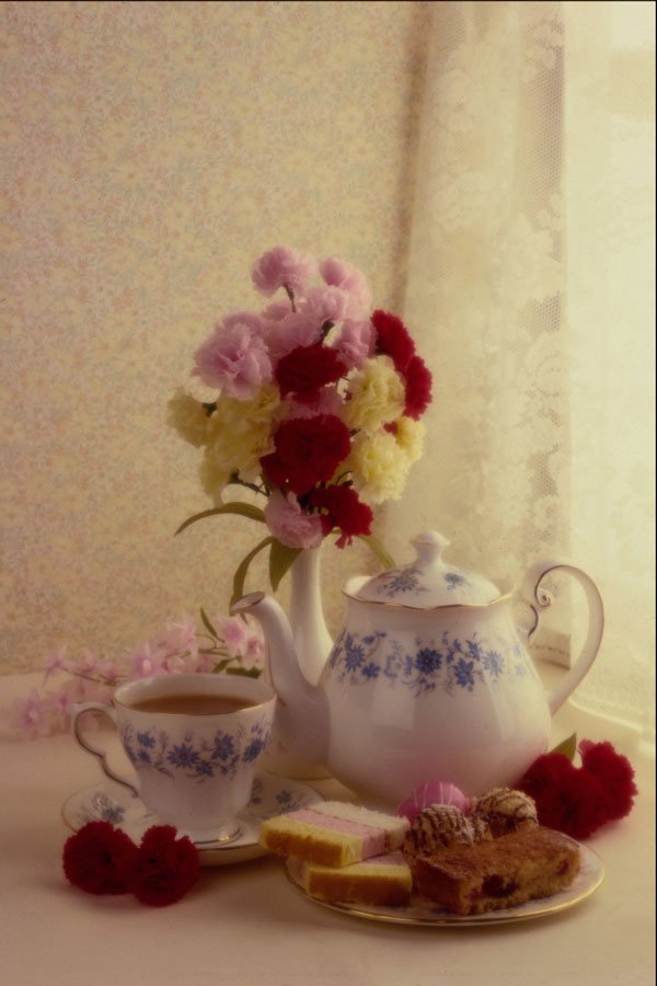 577089 Cottage Tea Set A4 Photo Print