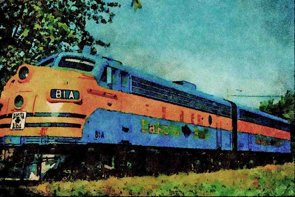 578005 Dakota Rail, EMD F 7 A+b Units, Sisseton, SD A4 Limited Edition Watercolour Print