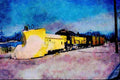 578024 Chicago And North Western GP Unit With Wedge Snow Plow A4 Limited Edition Watercolour Print