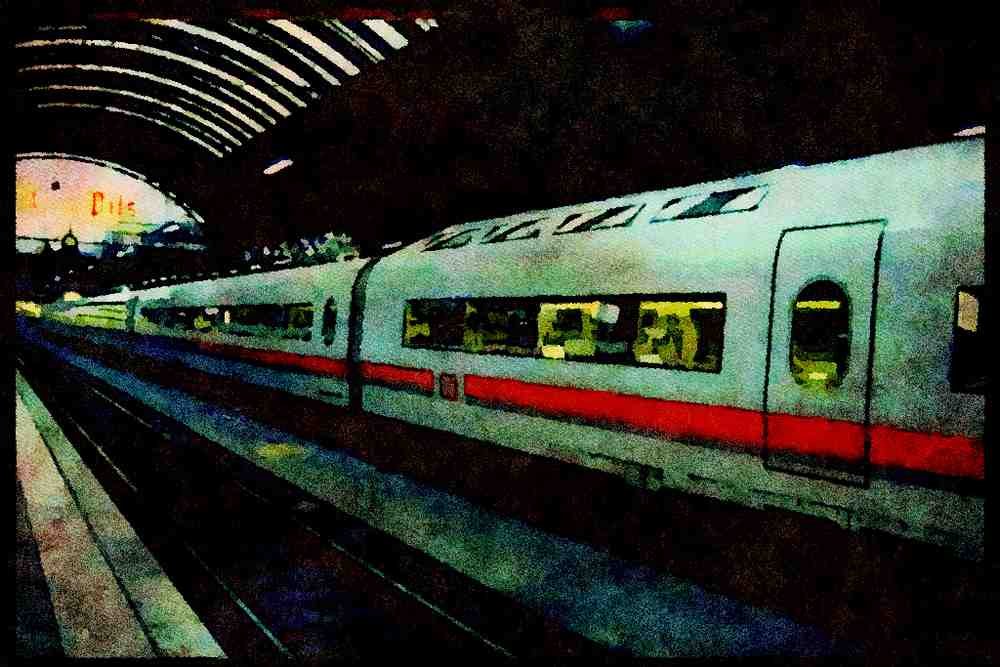 578035 Coaches Of Inter city Express (I.C.E.), Germany A4 Limited Edition Watercolour Print