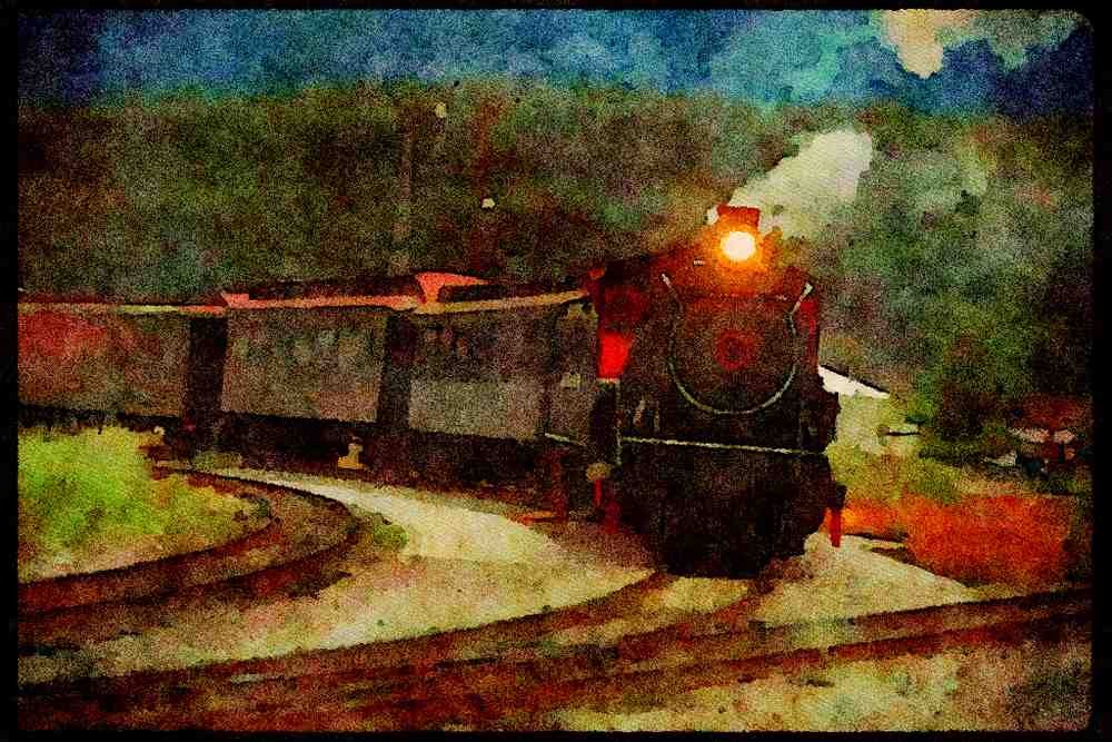 578043 White Pass And Yukon Railway At Skagway, Alaska A4 Limited Edition Watercolour Print