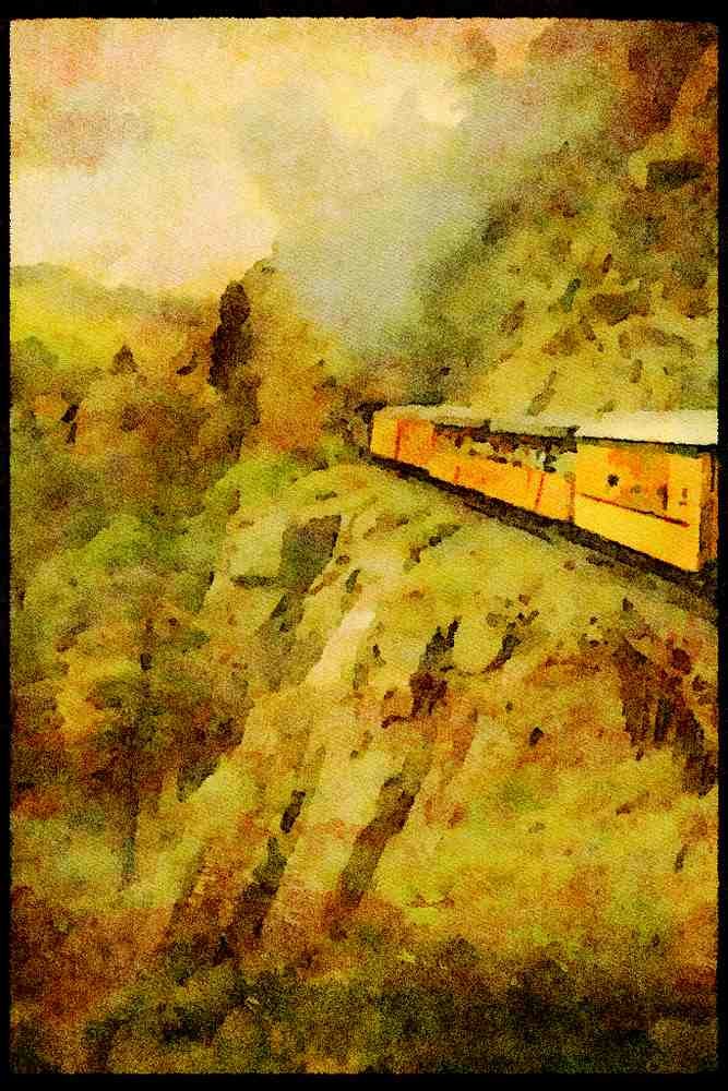 578044 Durango Silverton Narrow Gauge Railroad, Colorado A4 Limited Edition Watercolour Print